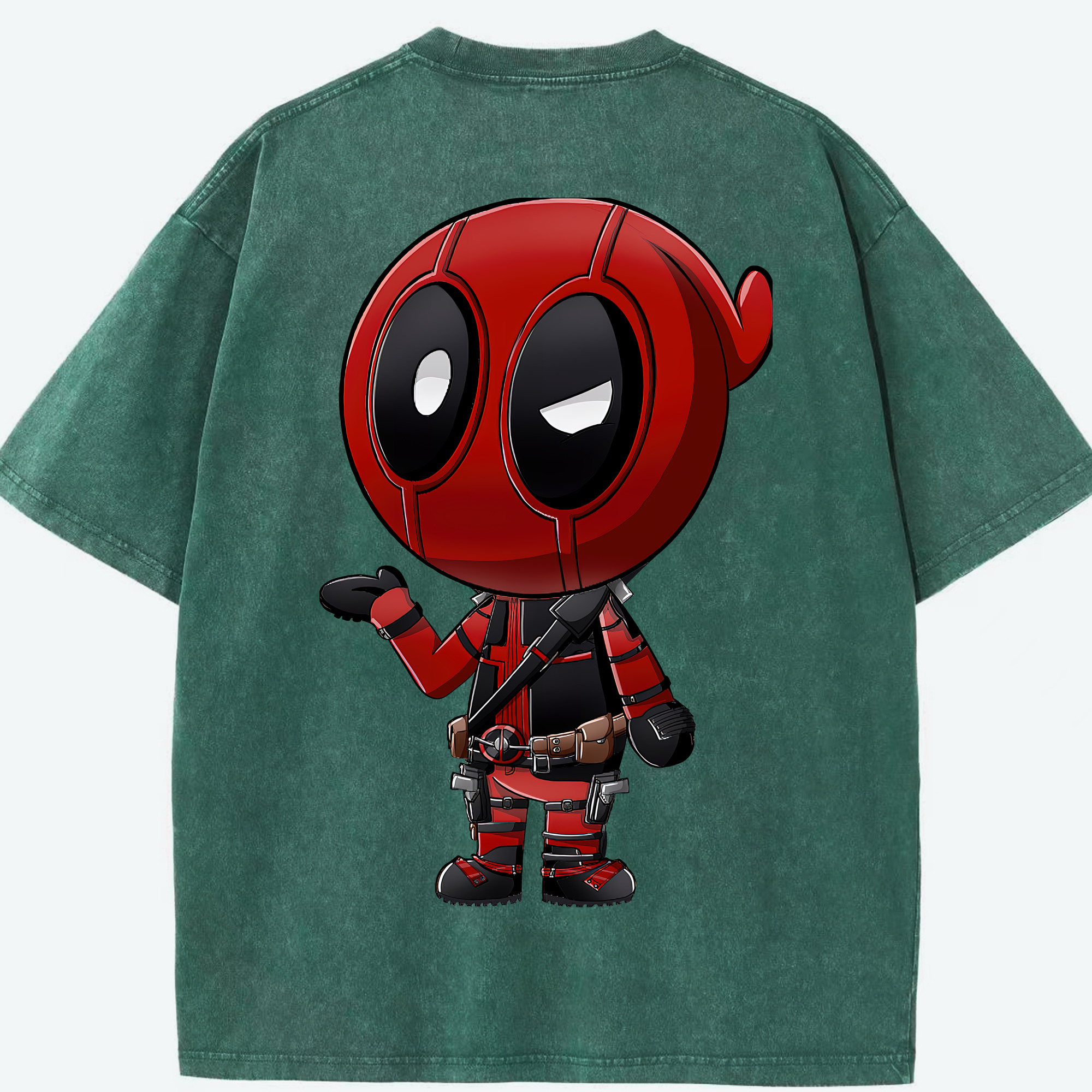 （画像用） Deadpool デッドプール 綿100% ヴィンテージ風 半袖Tシャツ（背面プリント）